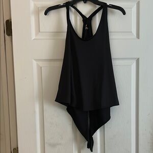 Savage X Fenty Black Asymmetrical Tie Front Tank Top